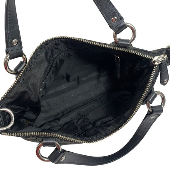 COACH Soho Black Jacquard Signature Logo Leather Trim Hand Bag NO STRAP or TAG - Picture 6 of 12